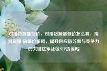 对接货源最低价，对接货源最低价怎么算，接对货源 最低价策略，提升供应链效率与竞争力的关键亿乐社区SUP货源站
