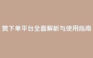 DY赞下单平台全面解析与使用指南