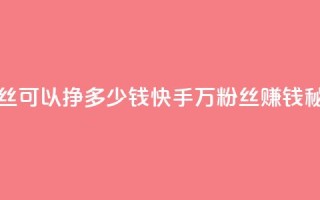 快手11万粉丝可以挣多少钱(快手11万粉丝：赚钱秘籍大揭秘！)