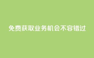 免费获取KS业务，机会不容错过