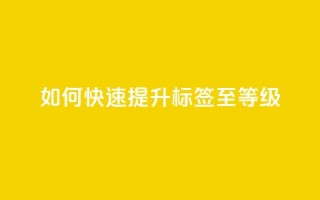 如何快速提升QQ标签至99等级