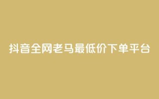 抖音全网老马最低价下单平台,卡盟稳定 - 闲鱼卡盟下单平台 - dy自助下单软件