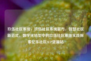 玖伍社区系统，玖伍社区系统官方，智慧社区新范式，数字化转型中的玖伍社区系统实践探索亿乐社区SUP货源站