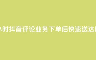 抖音评论业务下单24小时 - 抖音评论业务下单后快速送达服务全新上线!