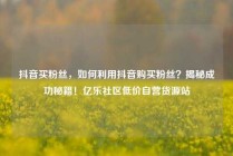 抖音买粉丝，如何利用抖音购买粉丝？揭秘成功秘籍！亿乐社区低价自营货源站
