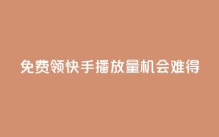 免费领5000快手播放量，机会难得！