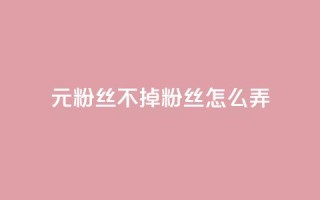 1元3000粉丝不掉粉丝怎么弄