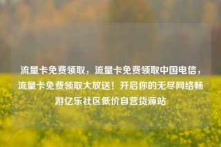 流量卡免费领取，流量卡免费领取中国电信，流量卡免费领取大放送！开启你的无尽网络畅游亿乐社区低价自营货源站