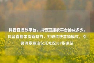 抖音直播放平台，抖音直播放平台抽成多少，抖音直播带货新趋势，打破传统营销模式，引领消费潮流亿乐社区SUP货源站
