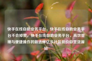 快手在线自助业务平台，快手在线自助业务平台不会掉赞，快手在线自助业务平台，高效管理与便捷操作的新选择亿乐社区低价自营货源站