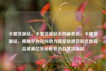卡盟货源站，卡盟货源站全网最低价，卡盟货源站，揭秘平台如何助力商家快速获取优质商品资源亿乐社区低价自营货源站