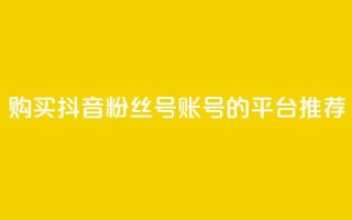 购买抖音粉丝号账号的平台推荐