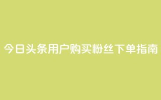 今日头条用户购买粉丝下单指南
