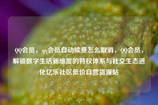QQ会员，qq会员自动续费怎么取消，QQ会员，解锁数字生活新维度的特权体系与社交生态进化亿乐社区低价自营货源站