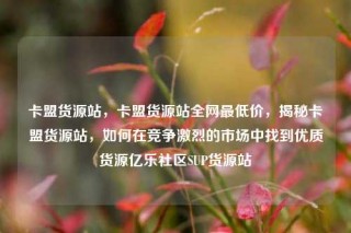 卡盟货源站，卡盟货源站全网最低价，揭秘卡盟货源站，如何在竞争激烈的市场中找到优质货源亿乐社区SUP货源站