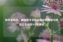 快手买粉丝，揭秘快手买粉丝背后的真相与风险亿乐社区SUP货源站