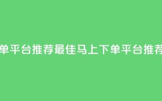 马上下单平台推荐 - 最佳马上下单平台推荐。