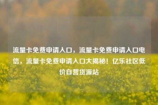 流量卡免费申请入口，流量卡免费申请入口电信，流量卡免费申请入口大揭秘！亿乐社区低价自营货源站