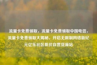 流量卡免费领取，流量卡免费领取中国电信，流量卡免费领取大揭秘，开启无限制网络新纪元亿乐社区低价自营货源站