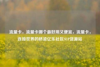 流量卡，流量卡哪个最好用又便宜，流量卡，连接世界的桥梁亿乐社区SUP货源站