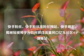 快手粉丝，快手粉丝涨粉丝网站，快手崛起，揭秘短视频平台如何抓住流量风口亿乐社区SUP货源站