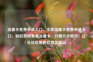 流量卡免费申请入口，无限流量卡免费申请入口，轻松获得免费流量卡，只需几步即可！亿乐社区低价自营货源站