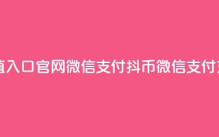 抖币充值入口官网微信支付(抖币微信支付充值入口)