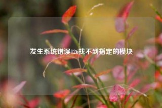 发生系统错误126找不到指定的模块