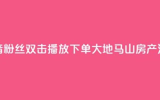 抖音粉丝双击播放下单0.01大地马山房产活动,ks点赞全网最低 - 自助云商城快手下单 - ks免费24小时下单平台