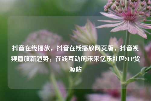 抖音在线播放，抖音在线播放网页版，抖音视频播放新趋势，在线互动的未来亿乐社区SUP货源站  第1张