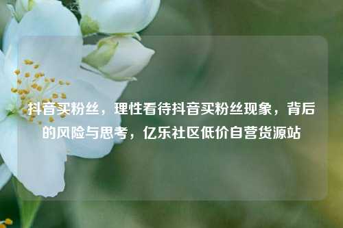 抖音买粉丝	，理性看待抖音买粉丝现象，背后的风险与思考，亿乐社区低价自营货源站  第1张