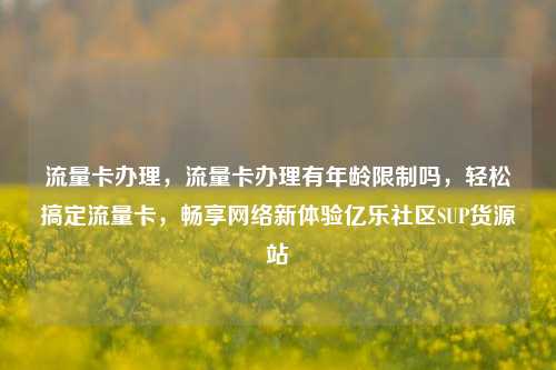流量卡办理，流量卡办理有年龄限制吗，轻松搞定流量卡	，畅享网络新体验亿乐社区SUP货源站  第1张