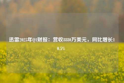 迅雷2025年Q1财报：营收8880万美元	，同比增长10.5%    第1张