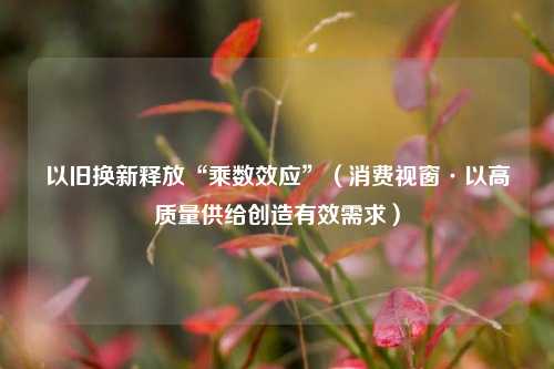 以旧换新释放“乘数效应”（消费视窗·以高质量供给创造有效需求）  第1张
