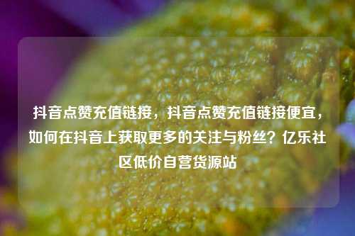 抖音点赞充值链接	，抖音点赞充值链接便宜，如何在抖音上获取更多的关注与粉丝？亿乐社区低价自营货源站  第1张