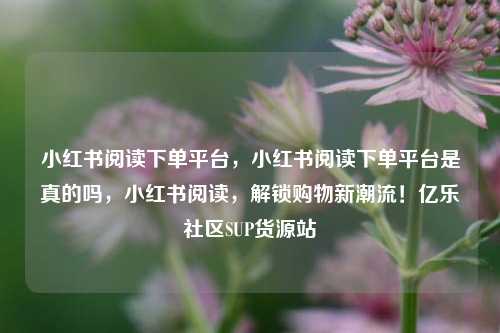 小红书阅读下单平台	，小红书阅读下单平台是真的吗，小红书阅读，解锁购物新潮流！亿乐社区SUP货源站  第1张