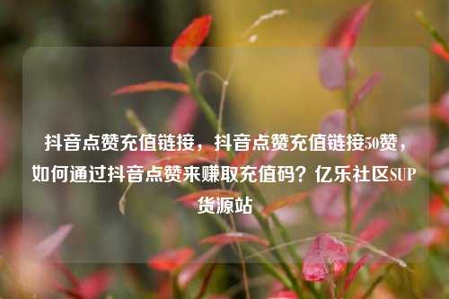 抖音点赞充值链接，抖音点赞充值链接50赞	，如何通过抖音点赞来赚取充值码？亿乐社区SUP货源站  第1张