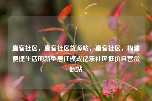 直客社区，直客社区货源站，直客社区	，构建便捷生活的新型居住模式亿乐社区低价自营货源站  第1张