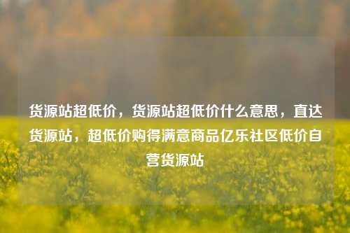货源站超低价	，货源站超低价什么意思，直达货源站，超低价购得满意商品亿乐社区低价自营货源站  第1张