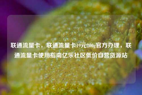 联通流量卡，联通流量卡19元200g官方办理	，联通流量卡使用指南亿乐社区低价自营货源站  第1张