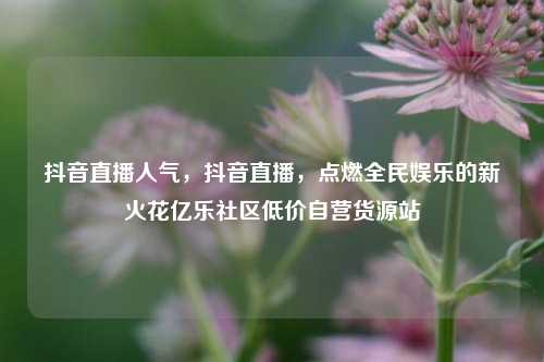 抖音直播人气，抖音直播	，点燃全民娱乐的新火花亿乐社区低价自营货源站  第1张
