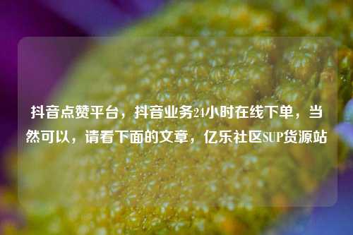 抖音点赞平台，抖音业务24小时在线下单，当然可以，请看下面的文章	，亿乐社区SUP货源站  第1张