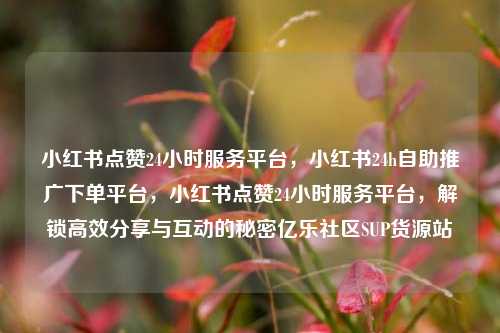 小红书点赞24小时服务平台，小红书24h自助推广下单平台	，小红书点赞24小时服务平台，解锁高效分享与互动的秘密亿乐社区SUP货源站  第1张