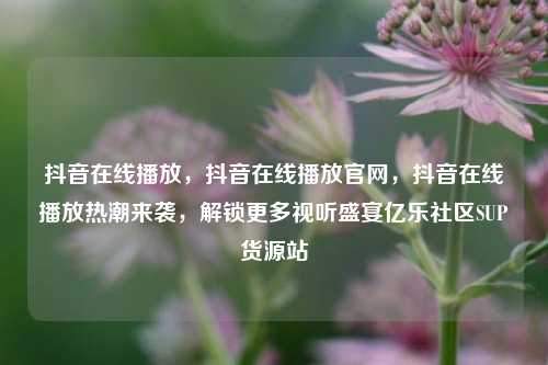 抖音在线播放	，抖音在线播放官网，抖音在线播放热潮来袭，解锁更多视听盛宴亿乐社区SUP货源站  第1张