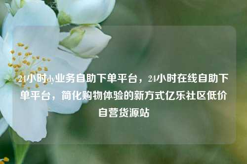 24小时dy业务自助下单平台，24小时在线自助下单平台，简化购物体验的新方式亿乐社区低价自营货源站  第1张