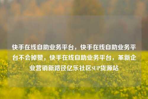 快手在线自助业务平台	，快手在线自助业务平台不会掉赞，快手在线自助业务平台，革新企业营销新路径亿乐社区SUP货源站  第1张