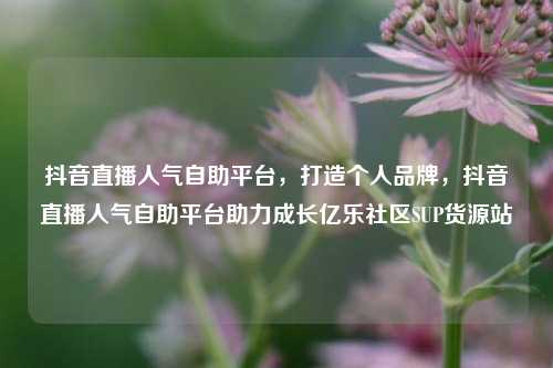 抖音直播人气自助平台	，打造个人品牌，抖音直播人气自助平台助力成长亿乐社区SUP货源站  第1张