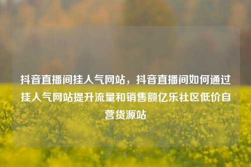 抖音直播间挂人气网站，抖音直播间如何通过挂人气网站提升流量和销售额亿乐社区低价自营货源站  第1张