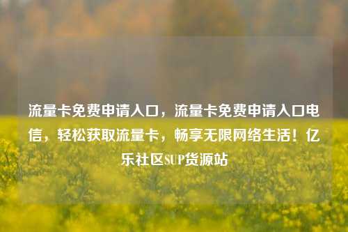 流量卡免费申请入口	，流量卡免费申请入口电信，轻松获取流量卡，畅享无限网络生活！亿乐社区SUP货源站  第1张