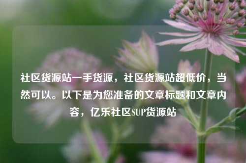 社区货源站一手货源	，社区货源站超低价，当然可以。以下是为您准备的文章标题和文章内容，亿乐社区SUP货源站  第1张